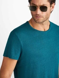 Men's T-Shirt Jordan Linen Teal -Derek Rose Shop 3163 JORD001TEA 3021