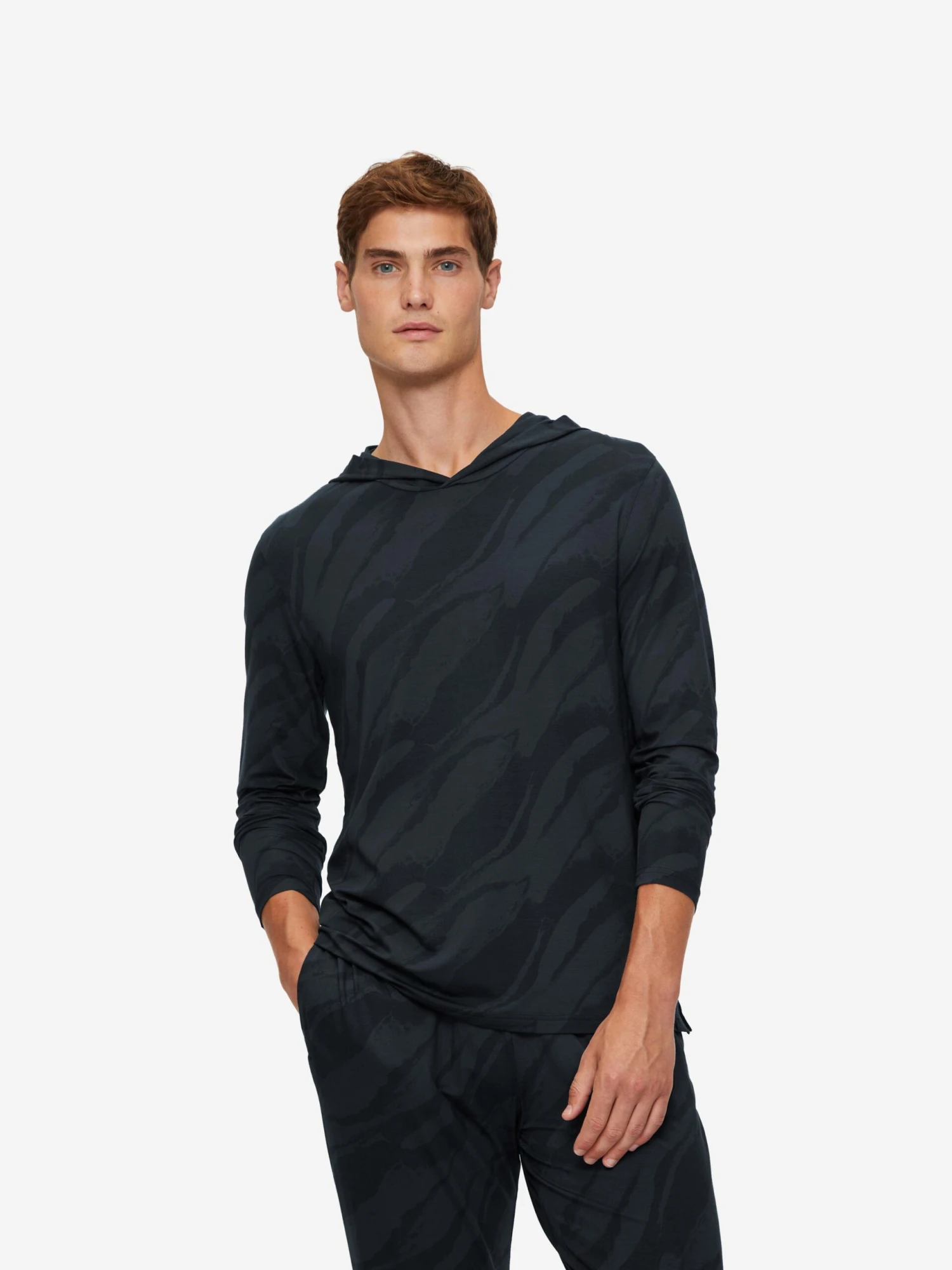 Men's Pullover Hoodie London 8 Micro Modal Black 3 Men's Pullover Hoodie London 8 Micro Modal Black