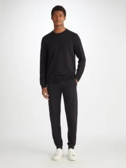 Men's Sweatshirt Quinn Cotton Modal Black 11 Men's Sweatshirt Quinn Cotton Modal Black -Derek Rose Shop 3171 QUIN001BLA 2694