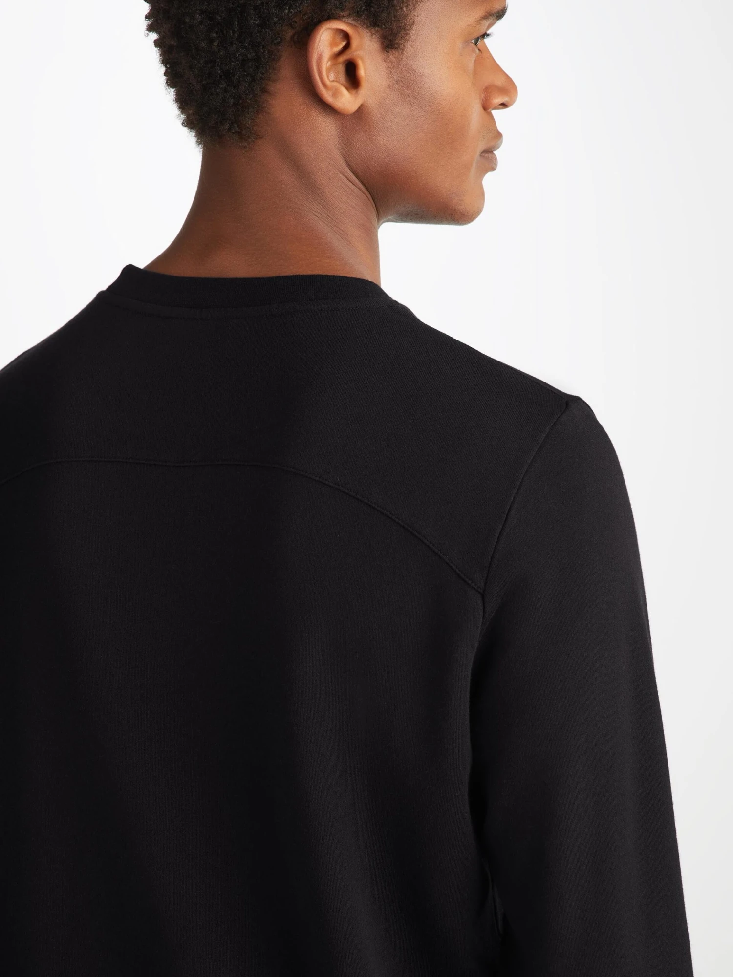 Men's Sweatshirt Quinn Cotton Modal Black 8 Men's Sweatshirt Quinn Cotton Modal Black - Image 6