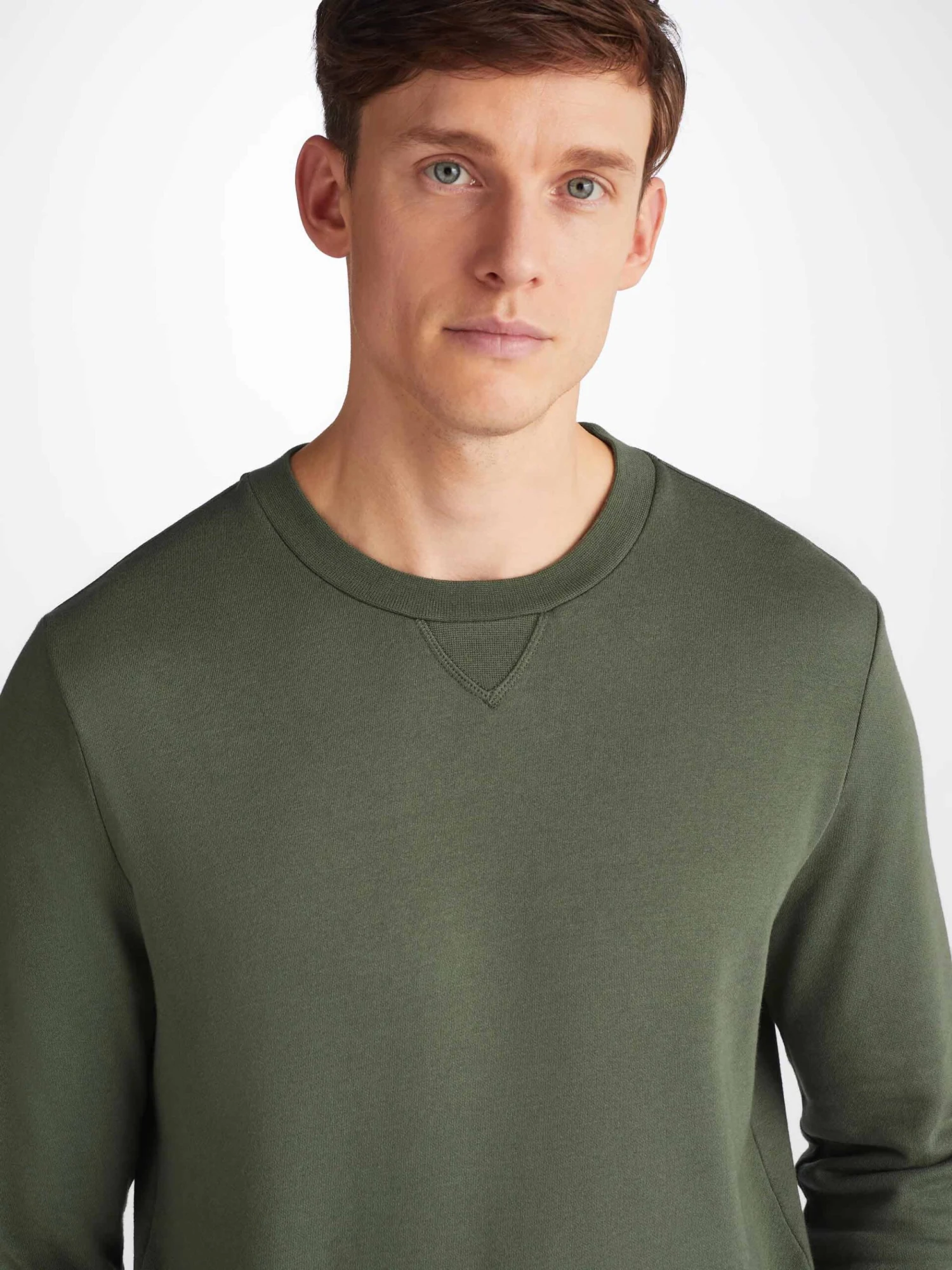 Men's Sweatshirt Quinn Cotton Modal Soft Green 8 Men's Sweatshirt Quinn Cotton Modal Soft Green - Image 6