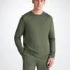 Men's Sweatshirt Quinn Cotton Modal Soft Green -Derek Rose Shop 3171 QUIN001GRE 35918