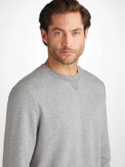 Men's Sweatshirt Quinn Cotton Modal Silver -Derek Rose Shop 3171 QUIN001SIL 4227