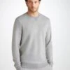 Men's Sweatshirt Quinn Cotton Modal Silver 1 Men's Sweatshirt Quinn Cotton Modal Silver -Derek Rose Shop 3171 QUIN001SIL 4306