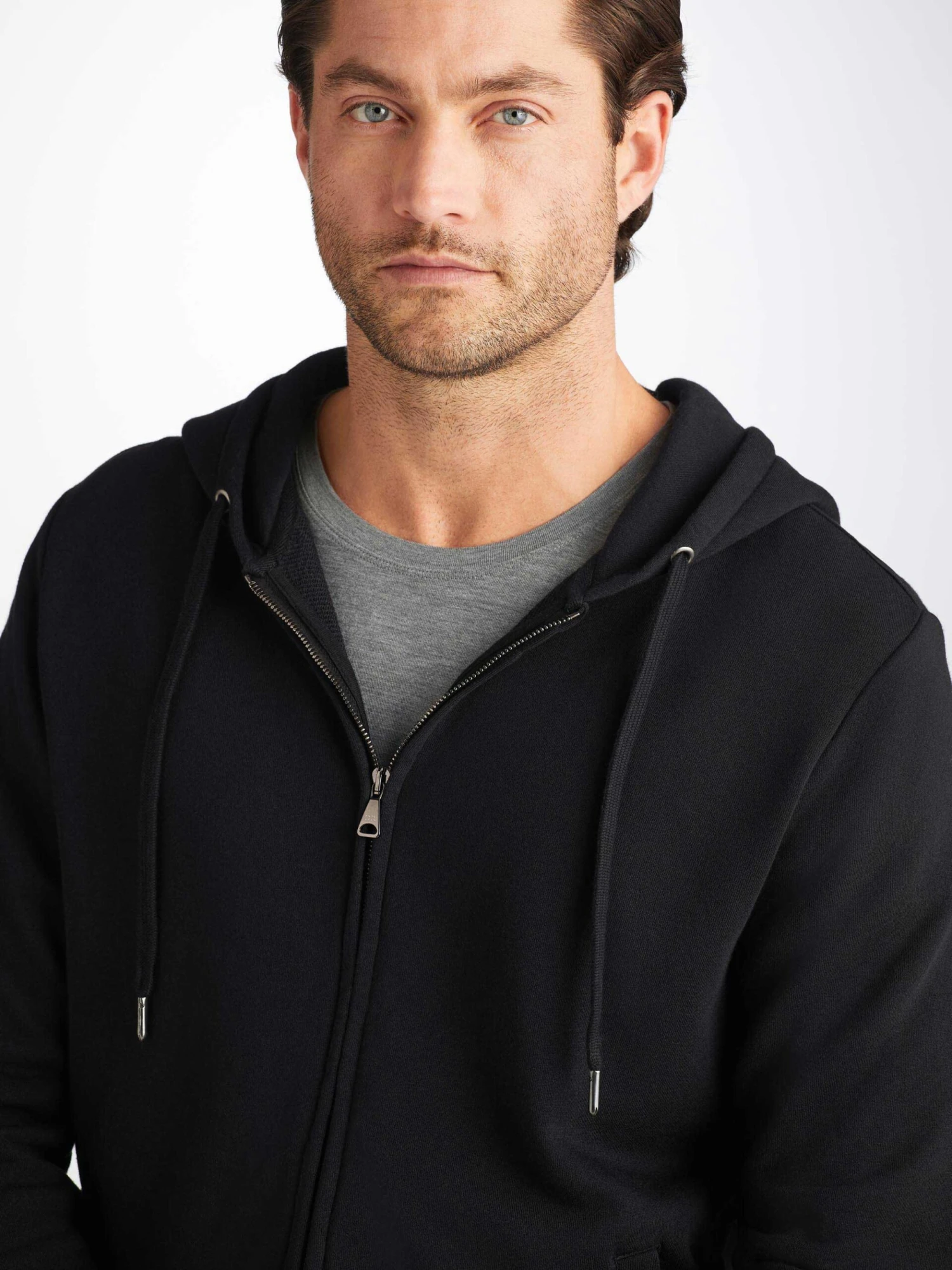 Men's Hoodie Quinn Cotton Modal Black 7 Men's Hoodie Quinn Cotton Modal Black - Image 5