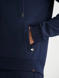 Men's Hoodie Quinn Cotton Modal Navy -Derek Rose Shop 3172 QUIN001NAV 2978