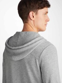 Men's Hoodie Quinn Cotton Modal Silver -Derek Rose Shop 3172 QUIN001SIL 36274