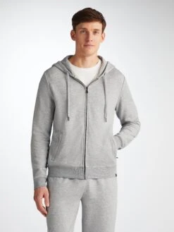 Men's Hoodie Quinn Cotton Modal Silver -Derek Rose Shop 3172 QUIN001SIL 36304