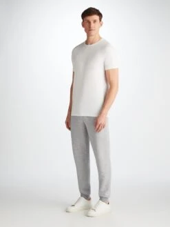 Men's Sweatpants Quinn Cotton Modal Silver -Derek Rose Shop 3173 QUIN001SIL 36111