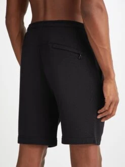 Men's Sweat Shorts Quinn Cotton Modal Black 15 Men's Sweat Shorts Quinn Cotton Modal Black -Derek Rose Shop 3174 QUIN001BLA 3117