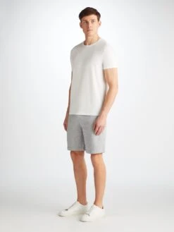Men's Sweat Shorts Quinn Cotton Modal Silver -Derek Rose Shop 3174 QUIN001SIL 35989