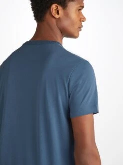 Men's T-Shirt Barny Pima Cotton Denim 14 Men's T-Shirt Barny Pima Cotton Denim -Derek Rose Shop 3175 BARN002BLU 3073