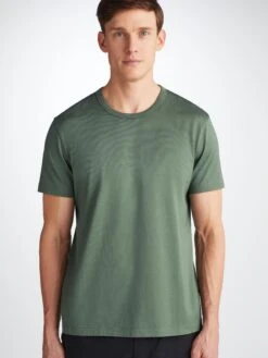 Men's T-Shirt Barny Pima Cotton Soft Green -Derek Rose Shop 3175 BARN002GRE 35031