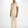 Men's Lounge Trousers Basel Micro Modal Stretch Ecru -Derek Rose Shop 3558 BASE017ECR 3467
