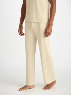 Men's Lounge Trousers Basel Micro Modal Stretch Ecru -Derek Rose Shop 3558 BASE017ECR 3558