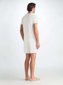 Men's Lounge Shorts Basel Micro Modal Stretch White 10 Men's Lounge Shorts Basel Micro Modal Stretch White -Derek Rose Shop 3559 BASE001WHI RETOUCH 01