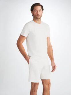 Men's Lounge Shorts Basel Micro Modal Stretch White 11 Men's Lounge Shorts Basel Micro Modal Stretch White -Derek Rose Shop 3559 BASE001WHI RETOUCH 02