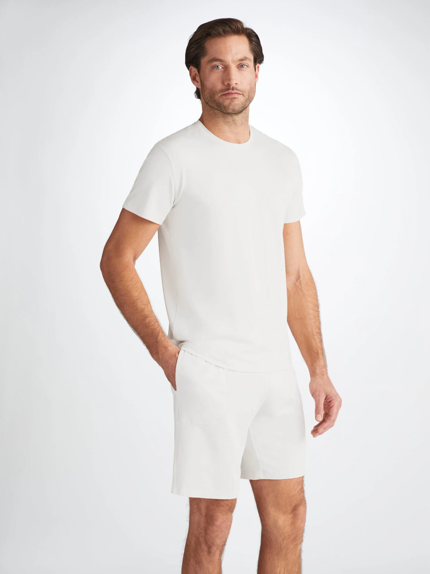 Men's Lounge Shorts Basel Micro Modal Stretch White 7 Men's Lounge Shorts Basel Micro Modal Stretch White - Image 5