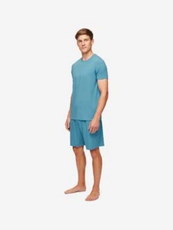 Men's Lounge Shorts Basel Micro Modal Stretch Harbour Blue 11 Men's Lounge Shorts Basel Micro Modal Stretch Harbour Blue -Derek Rose Shop 3559 BASE014BLU 2602