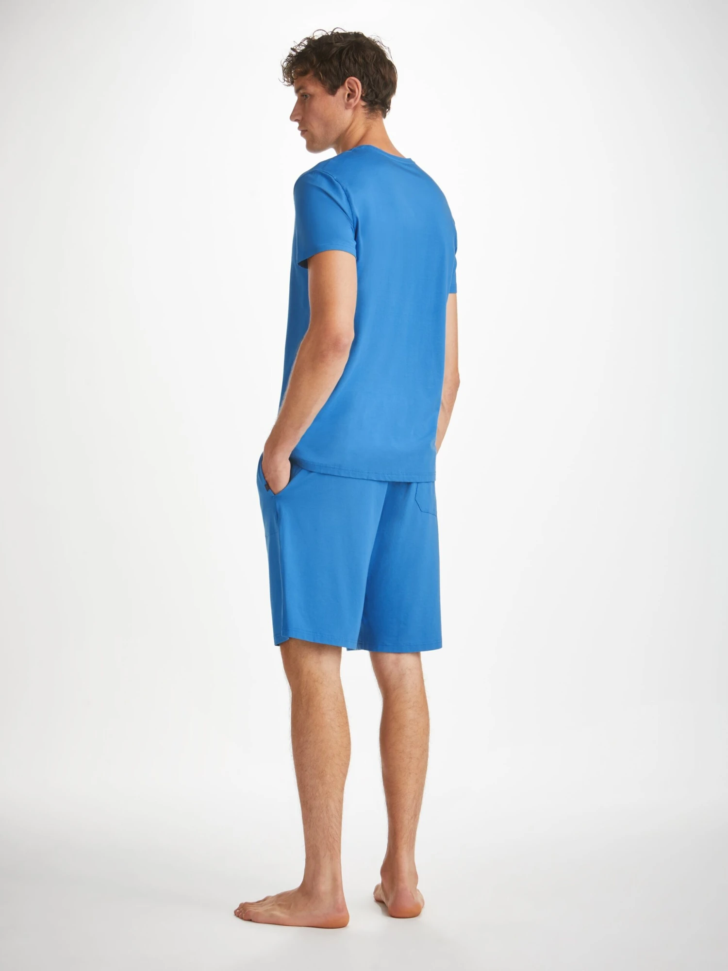 Men's Lounge Shorts Basel Micro Modal Stretch Azure Blue 6 Men's Lounge Shorts Basel Micro Modal Stretch Azure Blue - Image 4