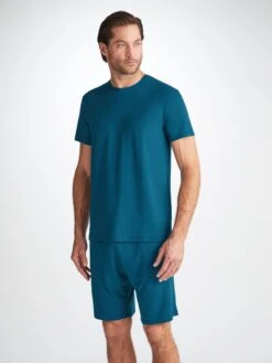 Men's Lounge Shorts Basel Micro Modal Stretch Poseidon Blue 9 Men's Lounge Shorts Basel Micro Modal Stretch Poseidon Blue -Derek Rose Shop 3559 BASE017BLU 28612