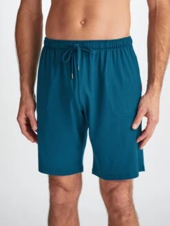 Men's Lounge Shorts Basel Micro Modal Stretch Poseidon Blue 11 Men's Lounge Shorts Basel Micro Modal Stretch Poseidon Blue -Derek Rose Shop 3559 BASE017BLU 28648