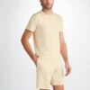 Men's Lounge Shorts Basel Micro Modal Stretch Ecru -Derek Rose Shop 3559 BASE017ECR 27689