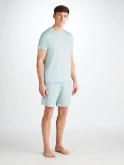 Men's Lounge Shorts Basel Micro Modal Stretch Ice Blue -Derek Rose Shop 3559 BASE017SKY 38474
