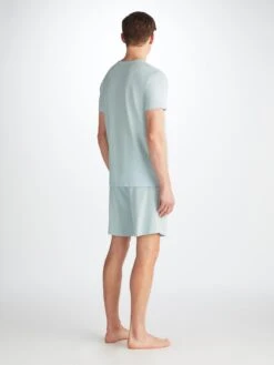 Men's Lounge Shorts Basel Micro Modal Stretch Ice Blue -Derek Rose Shop 3559 BASE017SKY 38488