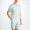 Men's Lounge Shorts Basel Micro Modal Stretch Ice Blue 2 Men's Lounge Shorts Basel Micro Modal Stretch Ice Blue -Derek Rose Shop 3559 BASE017SKY 38522