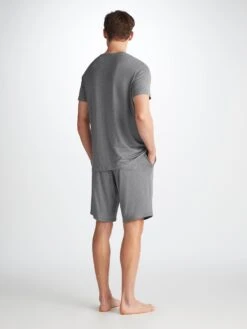 Men's Lounge Shorts Marlowe Micro Modal Stretch Charcoal -Derek Rose Shop 3559 MARL001CHA 29977