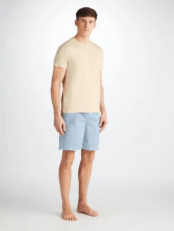 Men's Lounge Shorts Ledbury 72 Cotton Batiste Blue 9 Men's Lounge Shorts Ledbury 72 Cotton Batiste Blue -Derek Rose Shop 3560 LEDB072BLU 38570 3000x RETOUCH