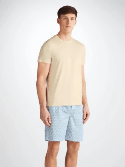 Men's Lounge Shorts Ledbury 72 Cotton Batiste Blue