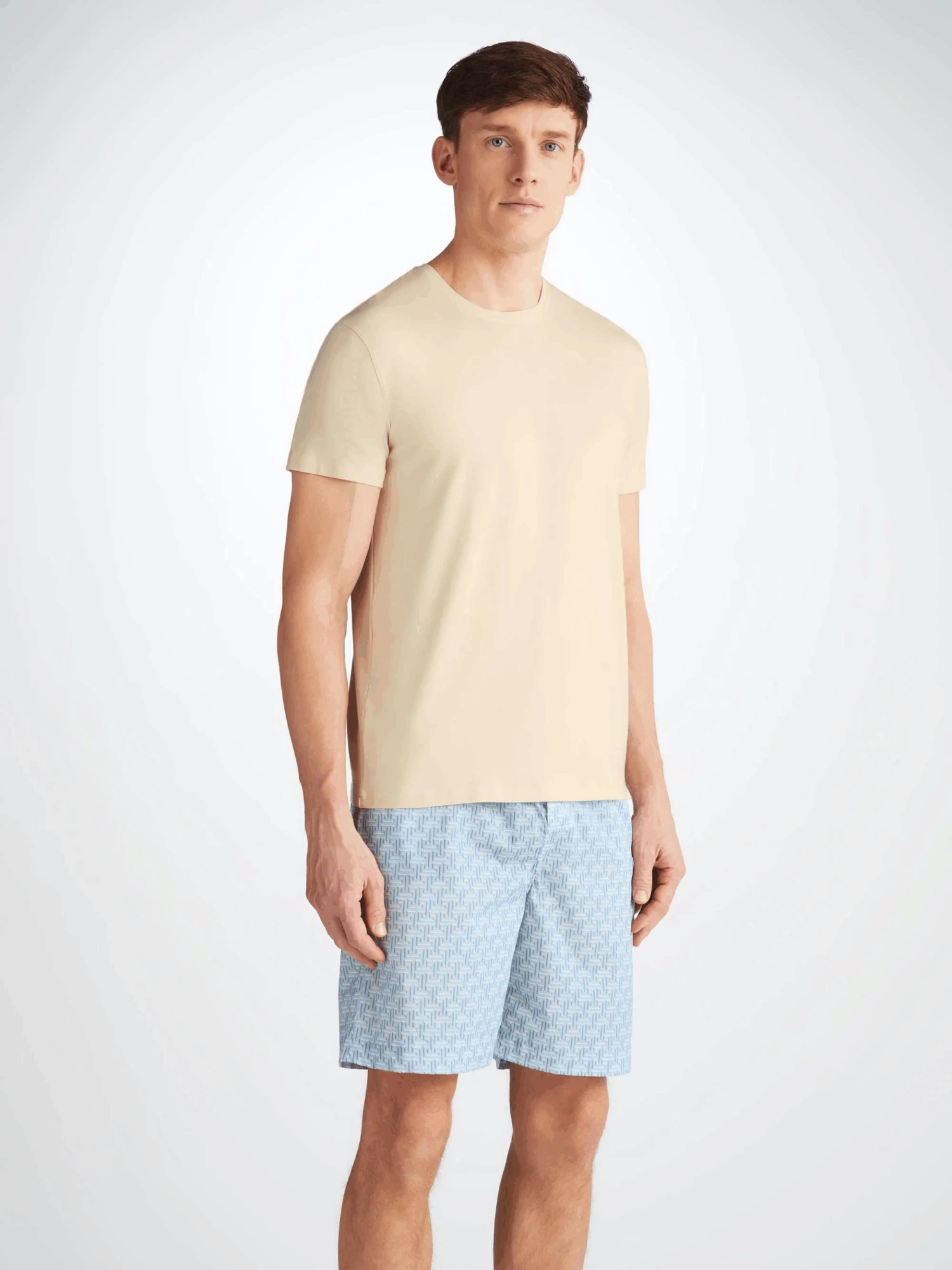 Men's Lounge Shorts Ledbury 72 Cotton Batiste Blue 3 Men's Lounge Shorts Ledbury 72 Cotton Batiste Blue