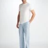 Men's Lounge Trousers Ledbury 72 Cotton Batiste Blue 1 Men's Lounge Trousers Ledbury 72 Cotton Batiste Blue -Derek Rose Shop 3564 LEDB072BLU 27909