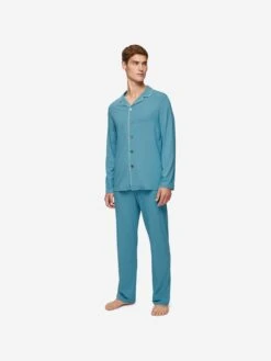 Men's Pyjamas Basel Micro Modal Stretch Harbour Blue 11 Men's Pyjamas Basel Micro Modal Stretch Harbour Blue -Derek Rose Shop 4070 BASE014BLU 2120