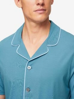 Men's Short Pyjamas Basel Micro Modal Stretch Harbour Blue 14 Men's Short Pyjamas Basel Micro Modal Stretch Harbour Blue -Derek Rose Shop 4090 BASE014BLU 1047 0191e754 71c5 4edd b817 90a614f1b7e6