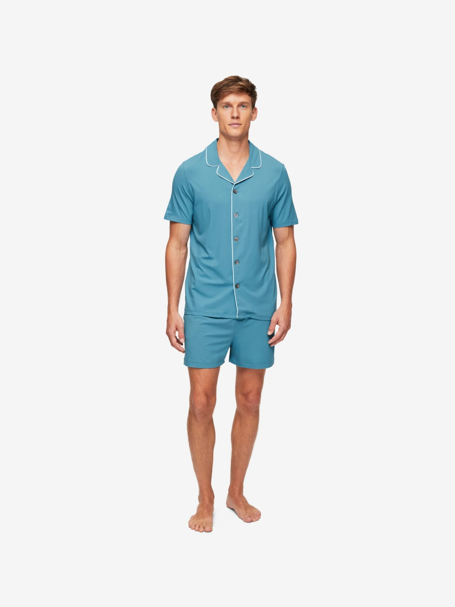 Men's Short Pyjamas Basel Micro Modal Stretch Harbour Blue 5 Men's Short Pyjamas Basel Micro Modal Stretch Harbour Blue - Image 3