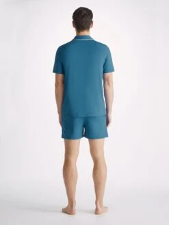 Men's Short Pyjamas Basel Micro Modal Stretch Ocean -Derek Rose Shop 4090 BASE015BLU 71789 40cecf79 9f99 4ca3 9f2f e3def4e08bb7