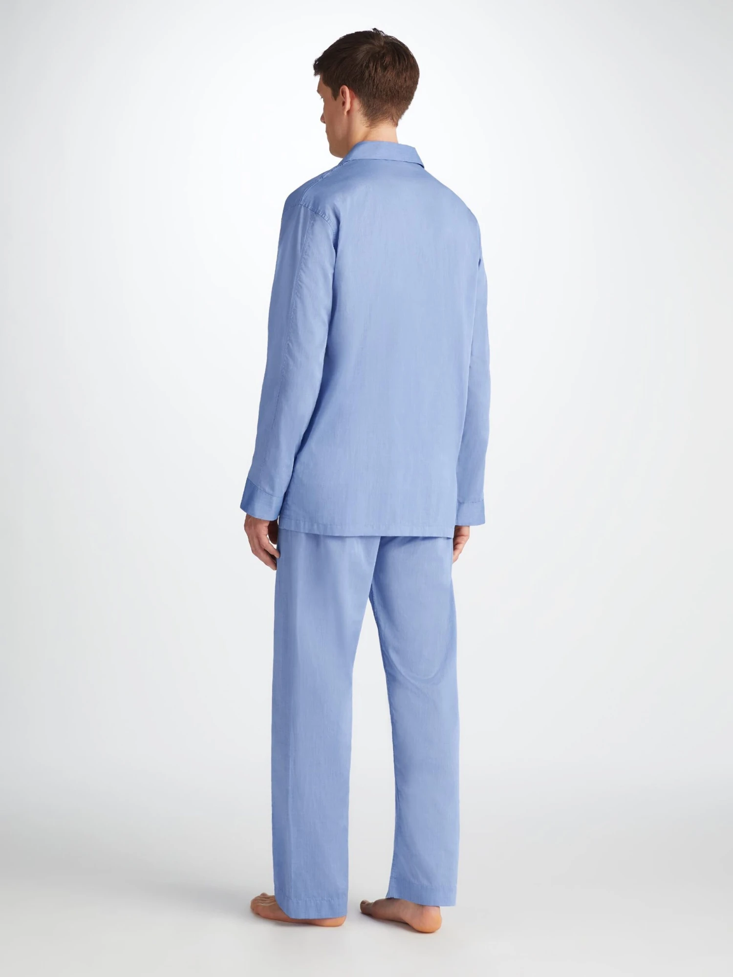 Men's Classic Fit Pyjamas Amalfi Cotton Batiste Blue 6 Men's Classic Fit Pyjamas Amalfi Cotton Batiste Blue - Image 4