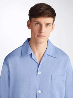 Men's Classic Fit Pyjamas Amalfi Cotton Batiste Blue 13 Men's Classic Fit Pyjamas Amalfi Cotton Batiste Blue -Derek Rose Shop 5000 AMAL001BLU 37162
