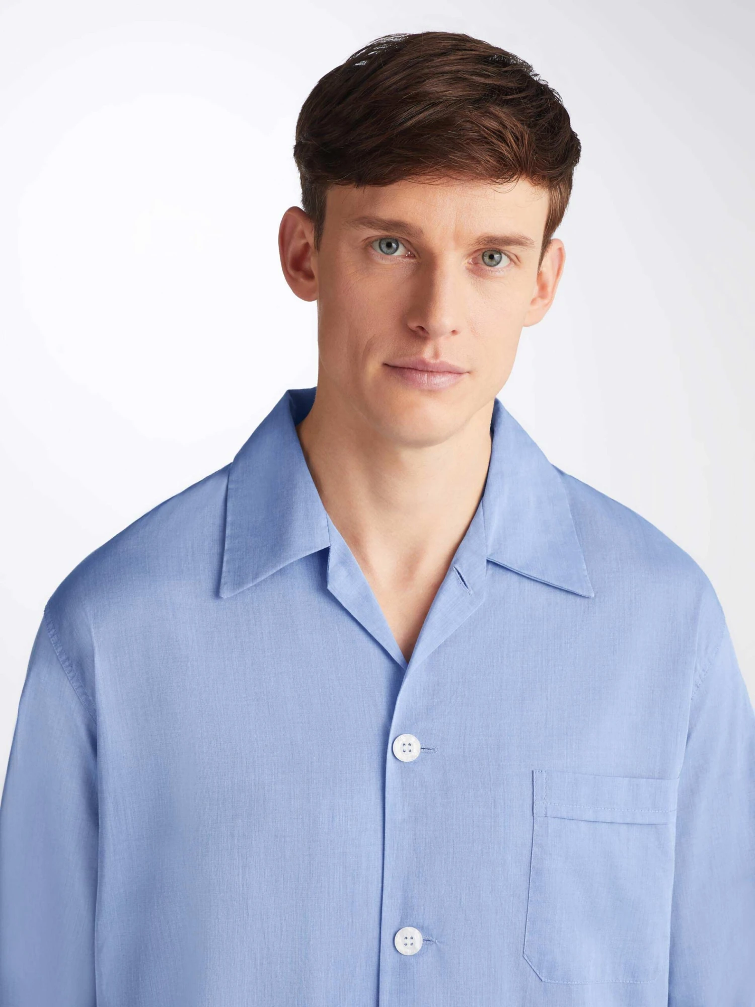 Men's Classic Fit Pyjamas Amalfi Cotton Batiste Blue 7 Men's Classic Fit Pyjamas Amalfi Cotton Batiste Blue - Image 5