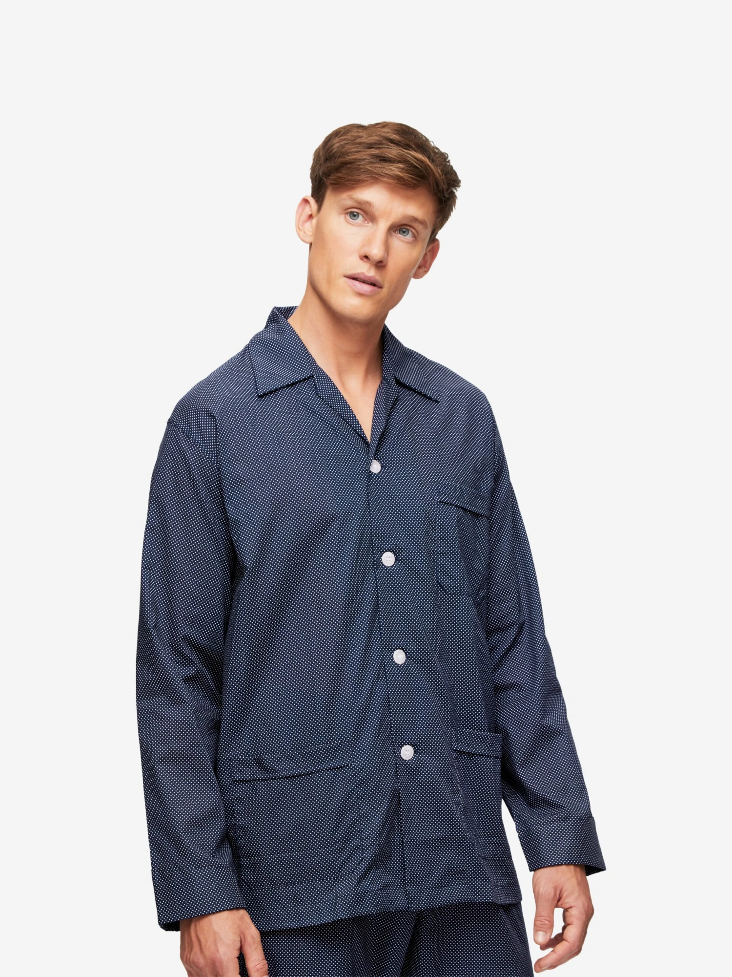 Men's Classic Fit Pyjamas Plaza 21 Cotton Batiste Navy 5 Men's Classic Fit Pyjamas Plaza 21 Cotton Batiste Navy - Image 3