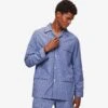 Men's Classic Fit Pyjamas Felsted 3 Cotton Blue 1 Men's Classic Fit Pyjamas Felsted 3 Cotton Blue -Derek Rose Shop 5005 FELS003BLU 1956