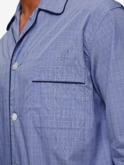 Men's Classic Fit Pyjamas Felsted 3 Cotton Blue -Derek Rose Shop 5005 FELS003BLU 1973