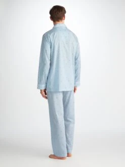 Men's Classic Fit Pyjamas Nelson 100 Cotton Batiste Blue 10 Men's Classic Fit Pyjamas Nelson 100 Cotton Batiste Blue -Derek Rose Shop 5005 NELS100BLU 32645