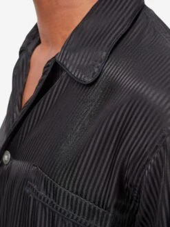 Men's Classic Fit Pyjamas Woburn 8 Silk Satin Black 13 Men's Classic Fit Pyjamas Woburn 8 Silk Satin Black -Derek Rose Shop 5005 WOBU008BLA 4