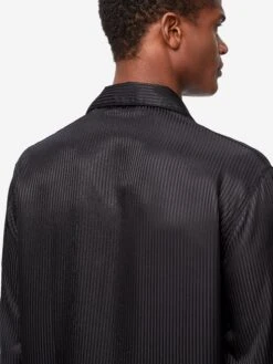 Men's Classic Fit Pyjamas Woburn 8 Silk Satin Black 15 Men's Classic Fit Pyjamas Woburn 8 Silk Satin Black -Derek Rose Shop 5005 WOBU008BLA 6