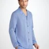 Men's Modern Fit Pyjamas Amalfi Cotton Batiste Blue 1 Men's Modern Fit Pyjamas Amalfi Cotton Batiste Blue -Derek Rose Shop 5065 AMAL001BLU 491