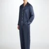 Men's Pyjamas Bailey Silk Satin Navy 1 Men's Pyjamas Bailey Silk Satin Navy -Derek Rose Shop 5085 BAIL001NAV 37402